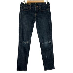J.CREW STRETCH TOOTHPICK‎ DISTRESSED WOMEN’S JEANS SIZE 25